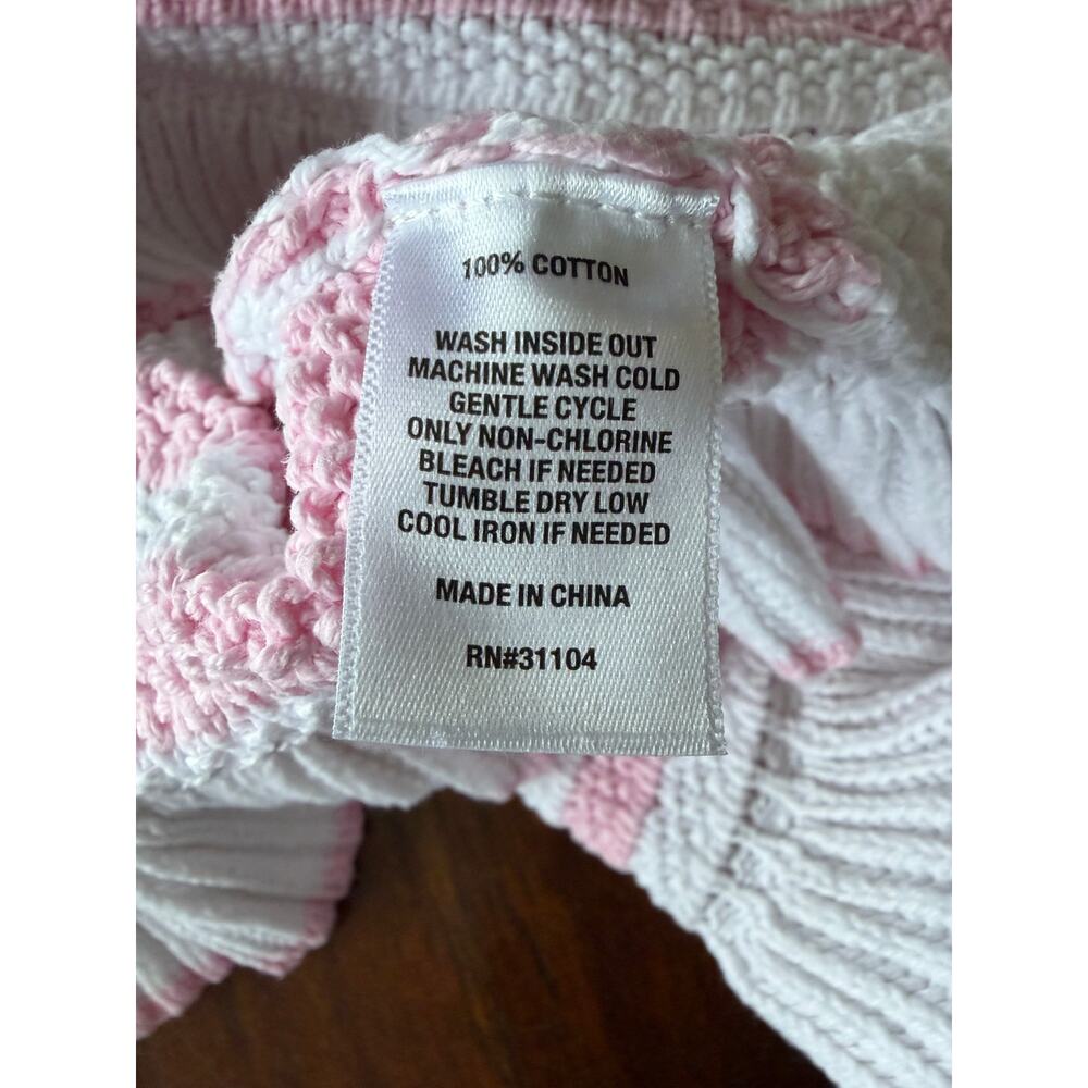 Crown & Ivy Pink and White Knitted Women's Top Size Large - Picture 3 of 6
